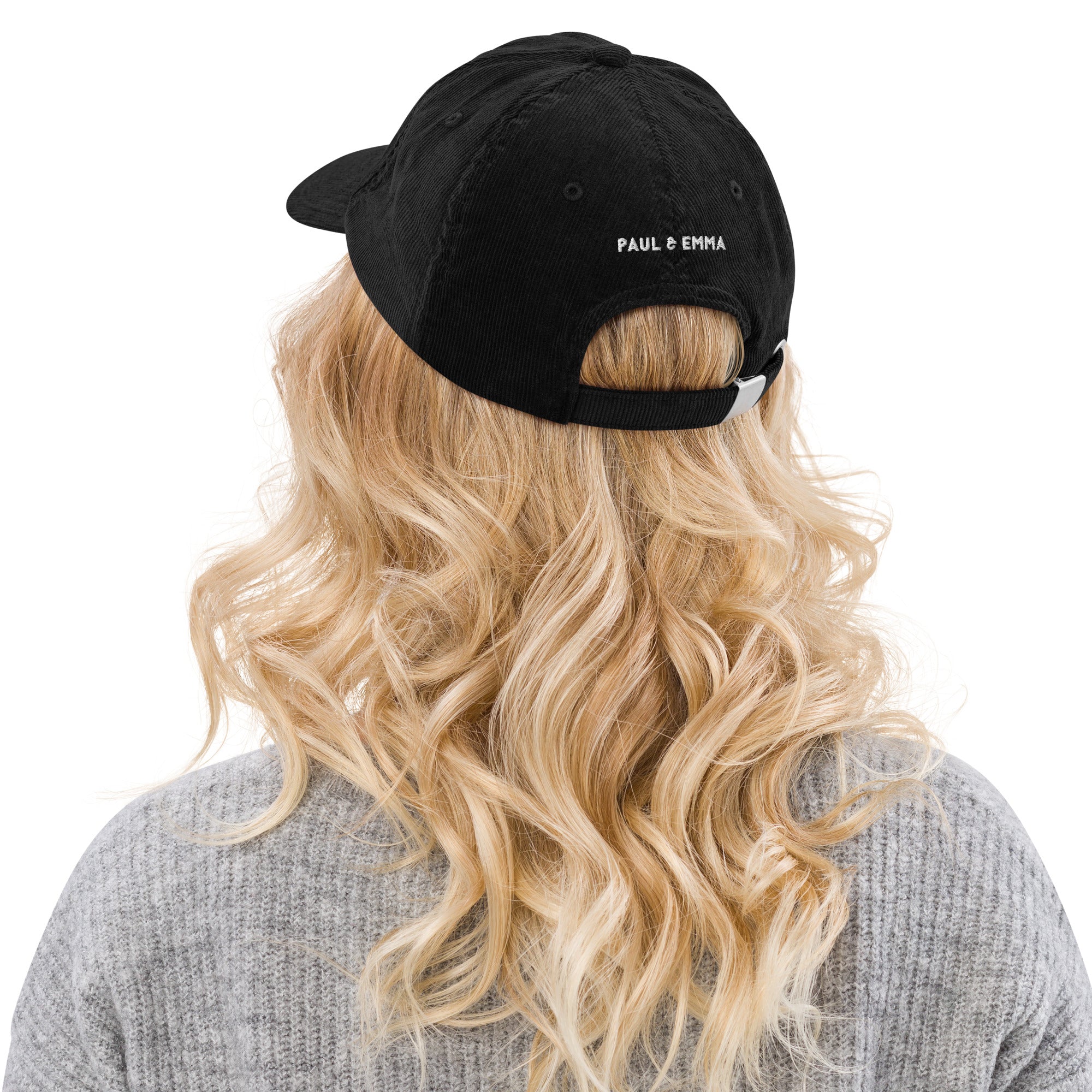 Cord Base Cap mit dog mom Stickerei - verstellbare Baumwoll-Cord-Cap für Dog Moms von Paul Emma