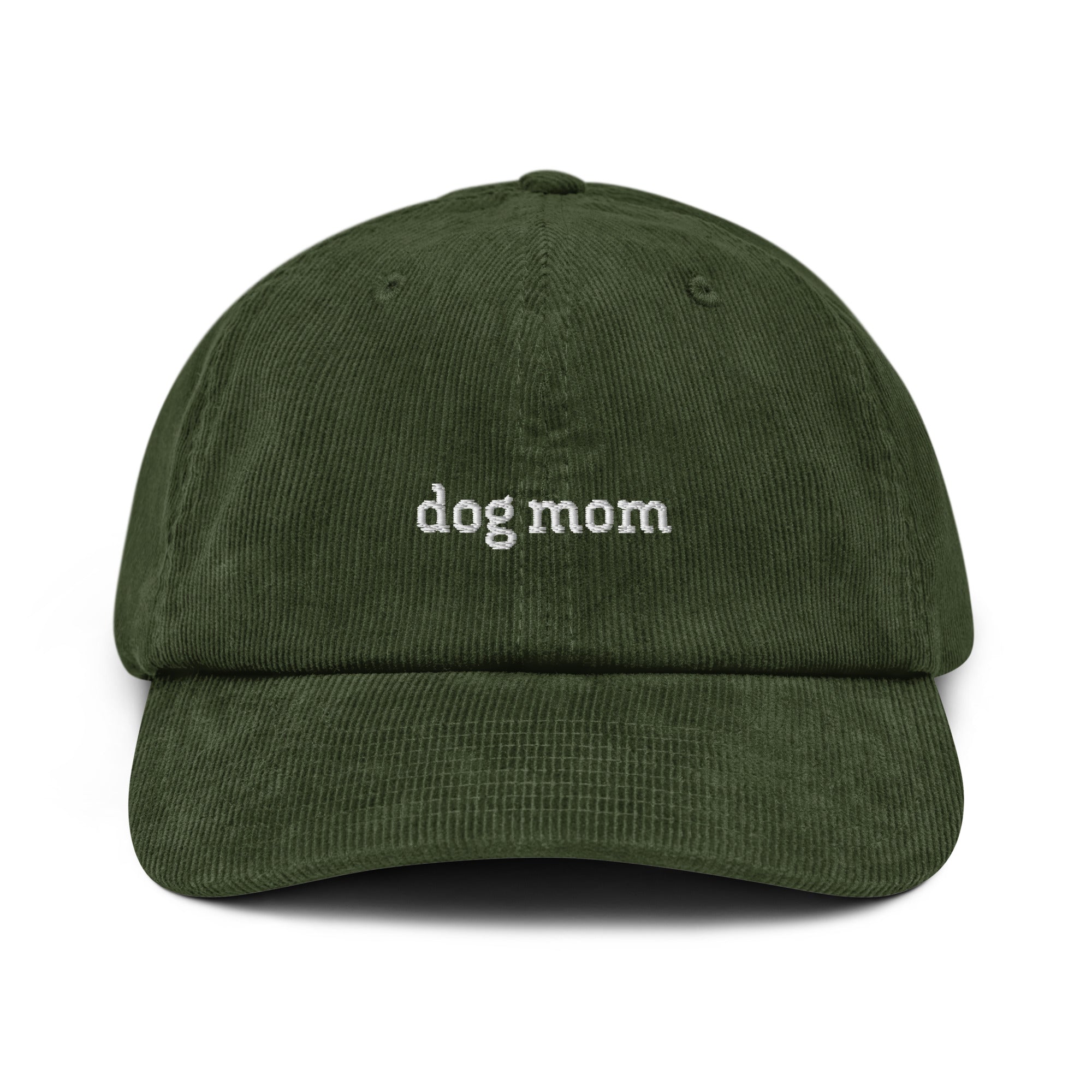 Cord Base Cap mit dog mom Stickerei - verstellbare Baumwoll-Cord-Cap für Dog Moms von Paul Emma