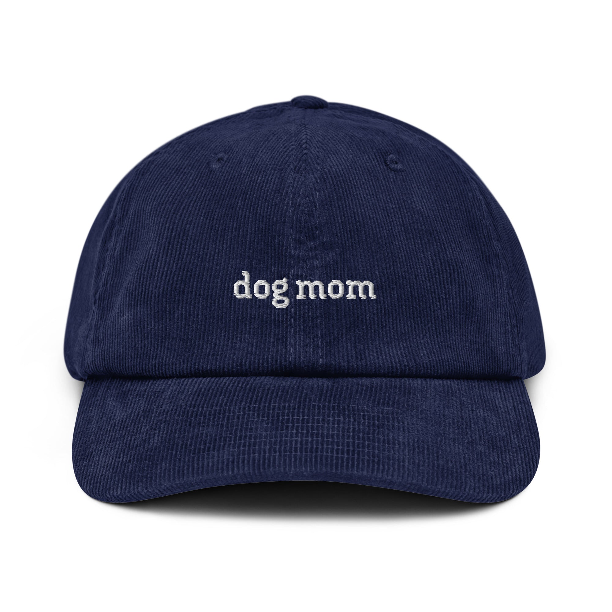 Cord Base Cap mit dog mom Stickerei - verstellbare Baumwoll-Cord-Cap für Dog Moms von Paul Emma