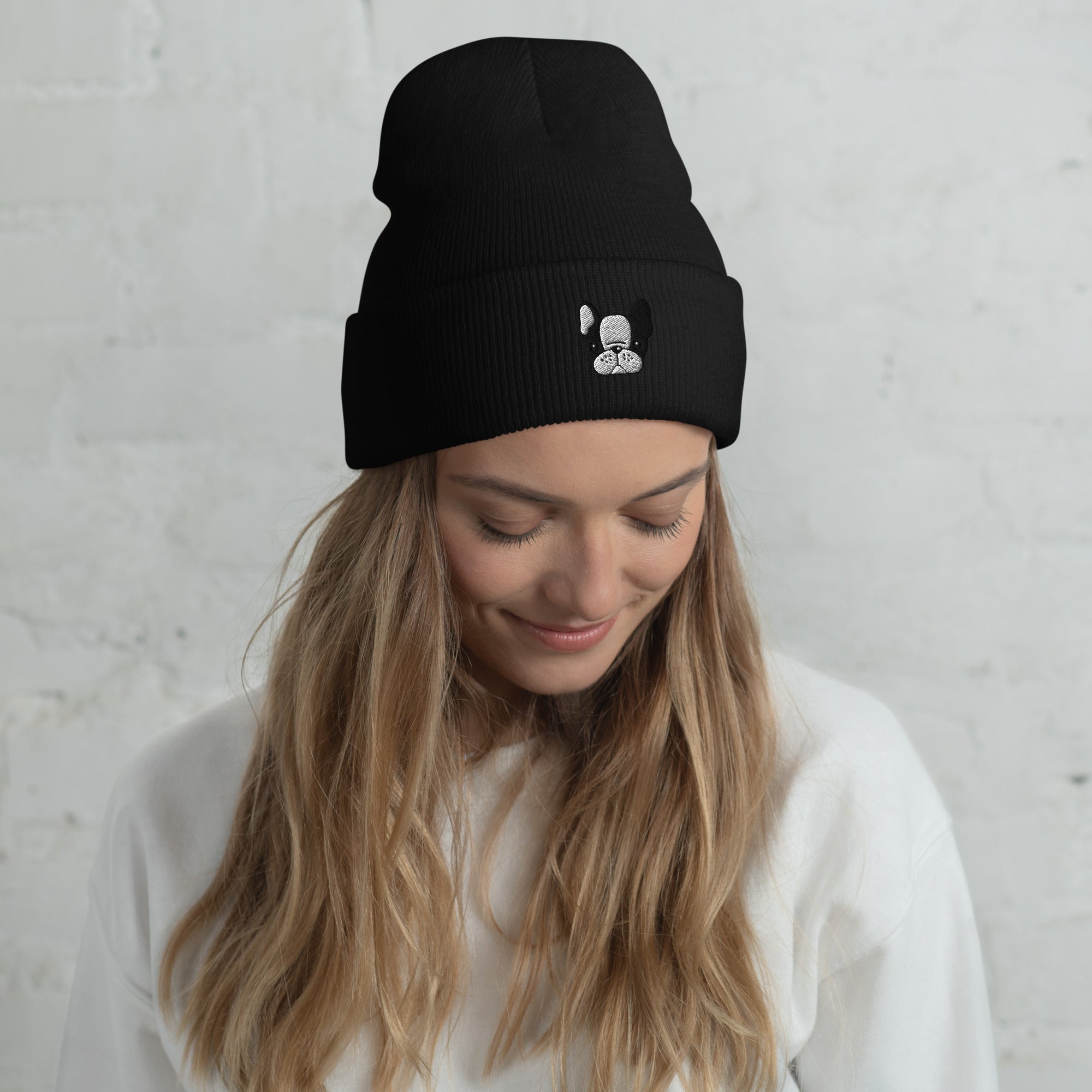  Beanie mit gestickter French Bulldog Stickerei - Paul & Emma Breed Collection