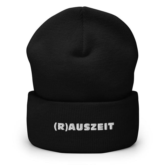 (R)AUSZEIT Beanie mit weißer Stickerei