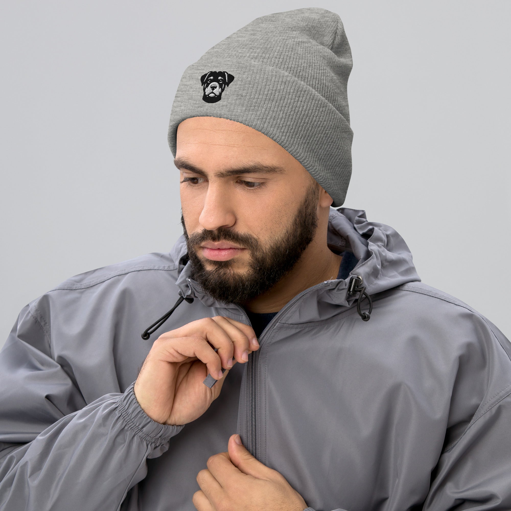 Beanie mit gesticktem Rottweiler-Kopf - Paul & Emma Breed Collection