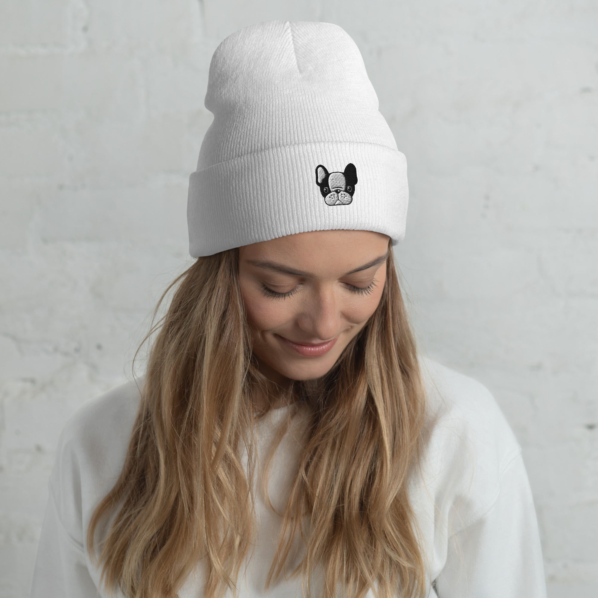 Beanie mit gestickter French Bulldog Stickerei - Paul & Emma Breed Collection