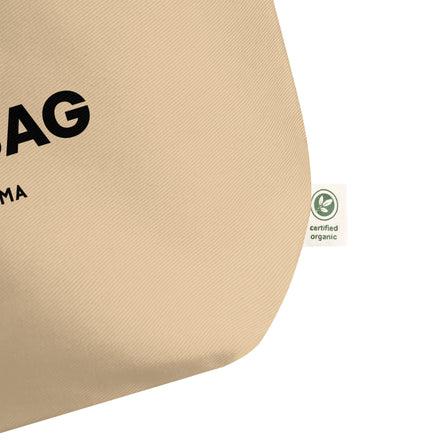 Beige Bio-Hundetasche aus GOTS-zertifizierter Baumwolle mit schwarzem Paul Emma Logo - nachhaltige Dog Bag