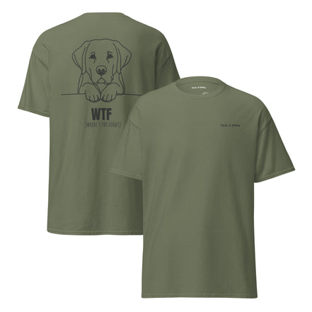 T-Shirt mit Labrador Line-Art und WTF Where's The Food Print - Paul Emma Hunde-Shirt