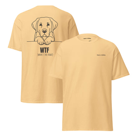 T-Shirt mit Labrador Line-Art und WTF Where's The Food Print - Paul Emma Hunde-Shirt
