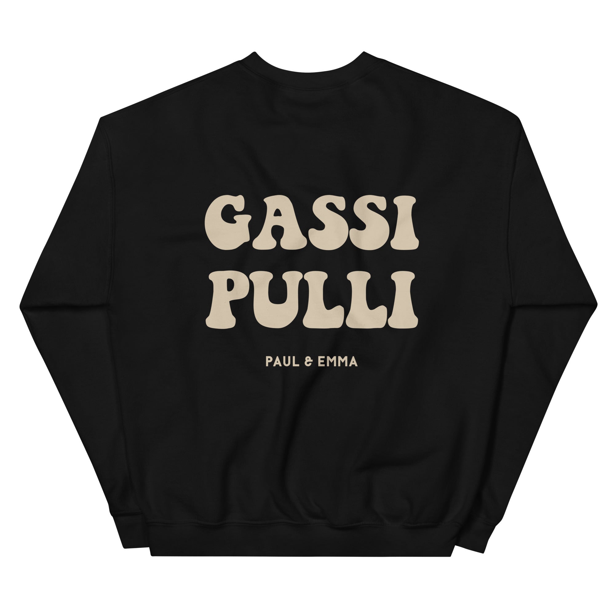  Sweatshirt mit GASSI PULLI Statement Back-Print in Beige - Paul & Emma