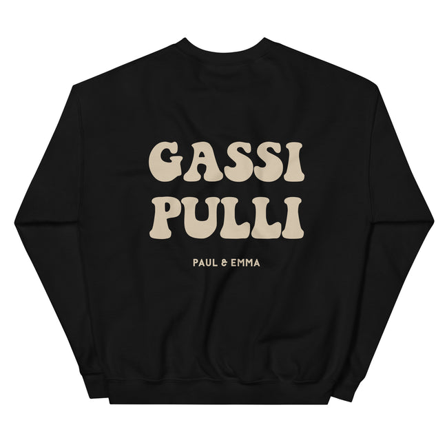  Sweatshirt mit GASSI PULLI Statement Back-Print in Beige - Paul & Emma