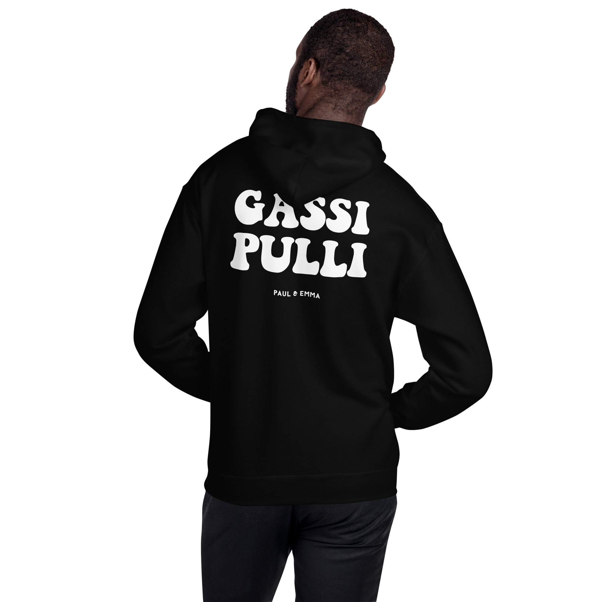 Hoodie mit Gassi Pulli Print auf dem Rücken - Paul Emma Kapuzenpullover für Hundebesitzer