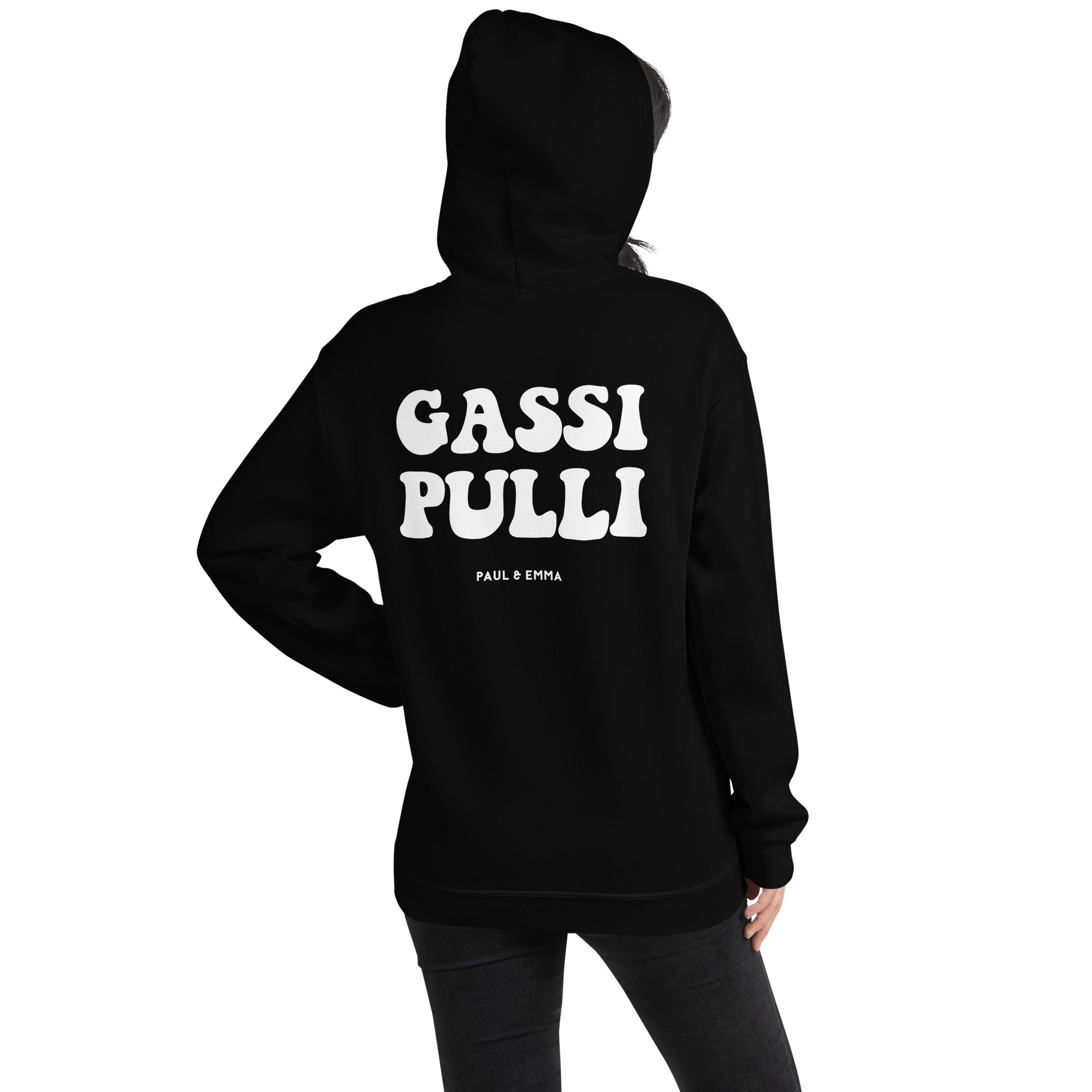 Hoodie mit Gassi Pulli Print auf dem Rücken - Paul Emma Kapuzenpullover für Hundebesitzer