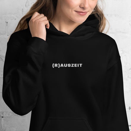 Hoodie mit weißer Rauszeit Stickerei - Paul Emma Kapuzenpullover für Hundebesitzer