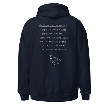 Hoodie mit Life lessons from our dogs Text auf der Rückseite - Paul & Emma Philosophy Collection