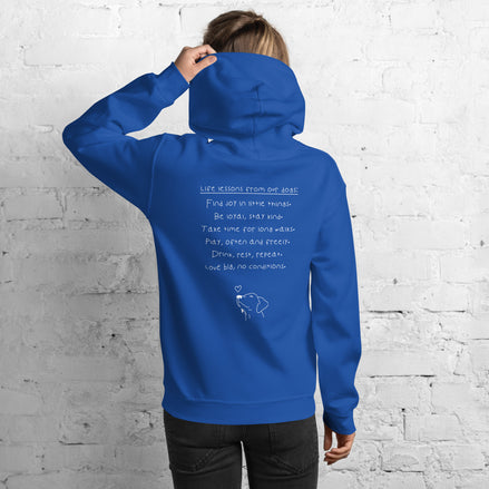 Hoodie mit Life lessons from our dogs Text auf der Rückseite - Paul & Emma Philosophy Collection