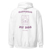 Hoodie mit Today's Happiness is sponsored by my dog Back-Print in Lila - Paul & Emma Philosophy Collection
